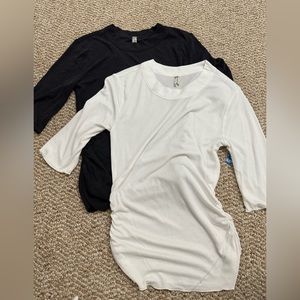2 Free People Tops - Washed Black & White - Size S (White) & Size M (Black)